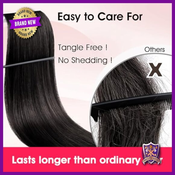 Brazilian Virgin Human Hair Extensions with HD Lace Frontal 4 Bundles main image 4